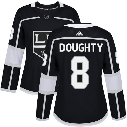 Women's Adidas Los Angeles Kings #8 Drew Doughty Authentic Black Home NHL Jersey