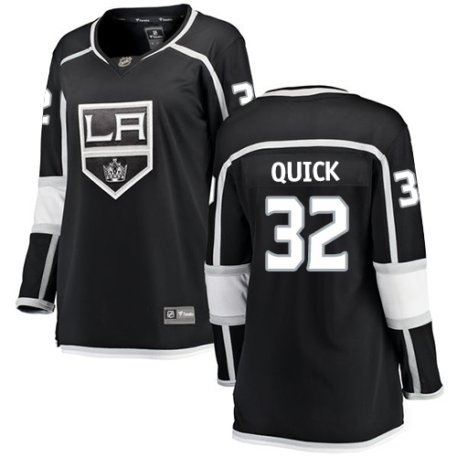 Women's Los Angeles Kings #32 Jonathan Quick Authentic Black Home Fanatics Branded Breakaway NHL Jersey