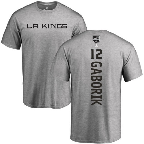 NHL Adidas Los Angeles Kings #12 Marian Gaborik Ash Backer T-Shirt