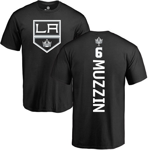 NHL Adidas Los Angeles Kings #6 Jake Muzzin Black Backer T-Shirt