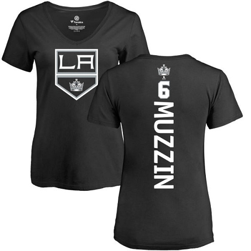 NHL Women's Adidas Los Angeles Kings #6 Jake Muzzin Black Backer T-Shirt
