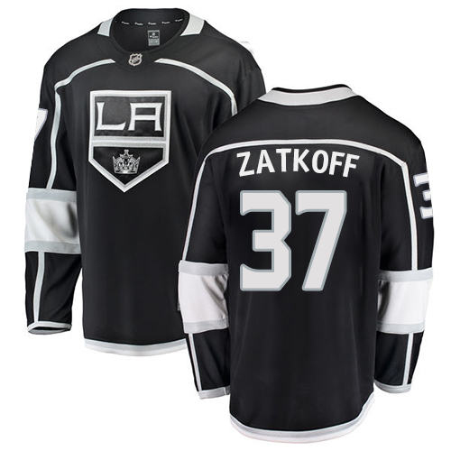 Men's Los Angeles Kings #37 Jeff Zatkoff Authentic Black Home Fanatics Branded Breakaway NHL Jersey