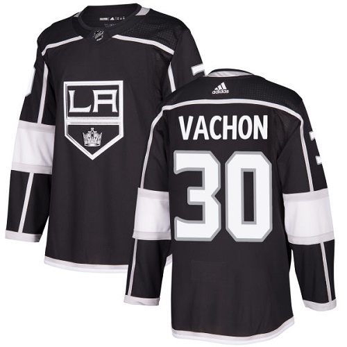 Men's Adidas Los Angeles Kings #30 Rogie Vachon Authentic Black Home NHL Jersey