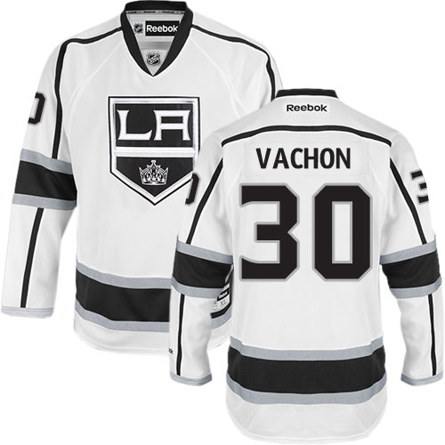 Men's Reebok Los Angeles Kings #30 Rogie Vachon Authentic White Away NHL Jersey