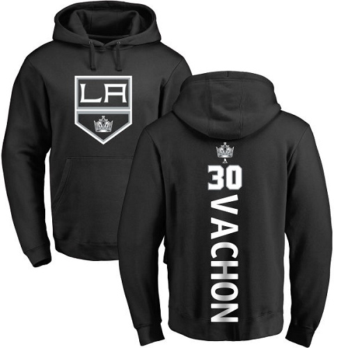 NHL Adidas Los Angeles Kings #30 Rogie Vachon Black Backer Pullover Hoodie