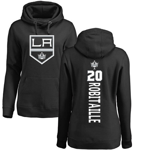 NHL Women's Adidas Los Angeles Kings #20 Luc Robitaille Black Backer Pullover Hoodie