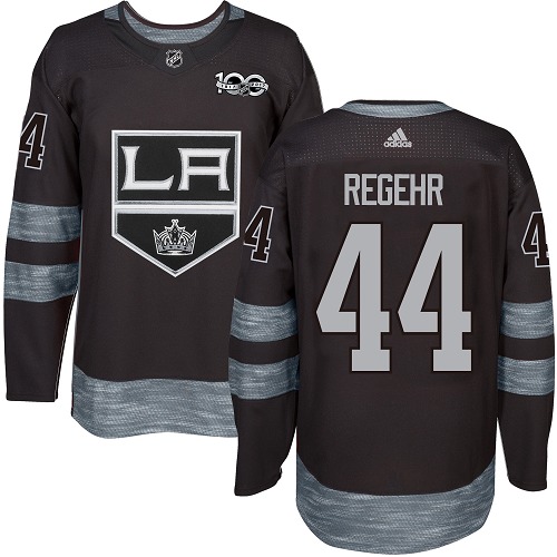 Men's Adidas Los Angeles Kings #44 Robyn Regehr Premier Black 1917-2017 100th Anniversary NHL Jersey