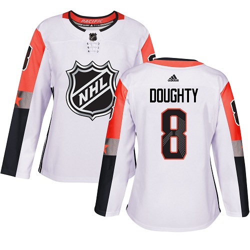 Women's Adidas Los Angeles Kings #8 Drew Doughty Authentic White 2018 All-Star Pacific Division NHL Jersey