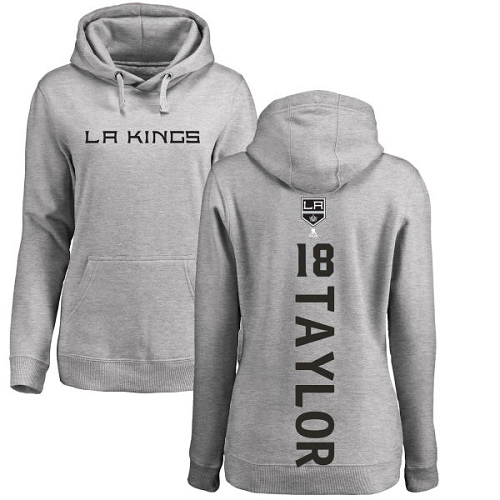 NHL Women's Adidas Los Angeles Kings #18 Dave Taylor Ash Backer Pullover Hoodie