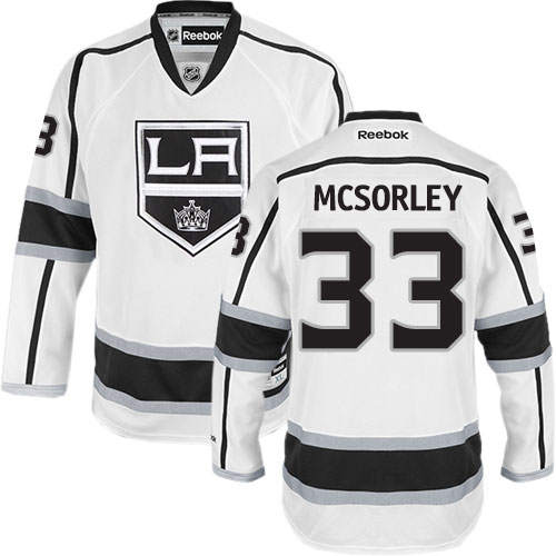 Youth Reebok Los Angeles Kings #33 Marty Mcsorley Authentic White Away NHL Jersey