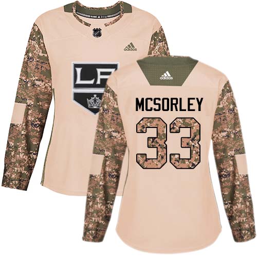 Women's Adidas Los Angeles Kings #33 Marty Mcsorley Authentic Camo Veterans Day Practice NHL Jersey