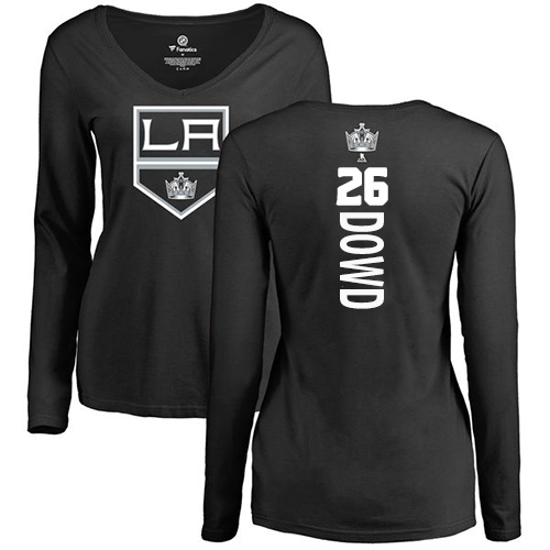 NHL Women's Adidas Los Angeles Kings #26 Nic Dowd Black Backer Long Sleeve T-Shirt