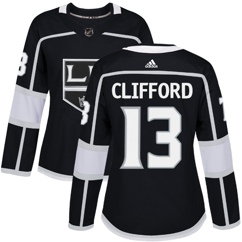 Women's Adidas Los Angeles Kings #13 Kyle Clifford Authentic Black Home NHL Jersey