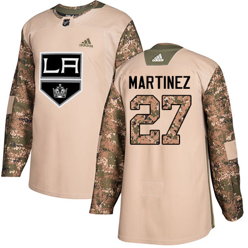 Youth Adidas Los Angeles Kings #27 Alec Martinez Authentic Camo Veterans Day Practice NHL Jersey