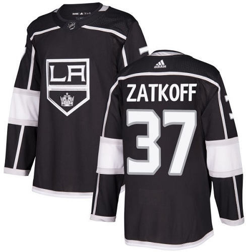 Youth Adidas Los Angeles Kings #37 Jeff Zatkoff Authentic Black Home NHL Jersey