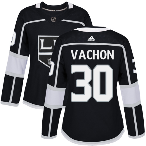 Women's Adidas Los Angeles Kings #30 Rogie Vachon Authentic Black Home NHL Jersey