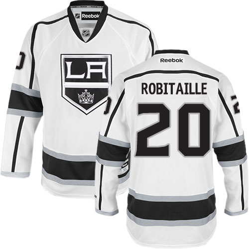 Women's Reebok Los Angeles Kings #20 Luc Robitaille Authentic White Away NHL Jersey