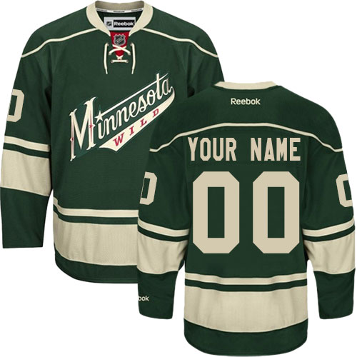 Men's Reebok Minnesota Wild Customized Authentic Green Third NHL Jersey