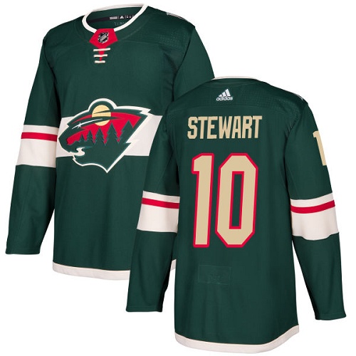 Men's Adidas Minnesota Wild #10 Chris Stewart Premier Green Home NHL Jersey