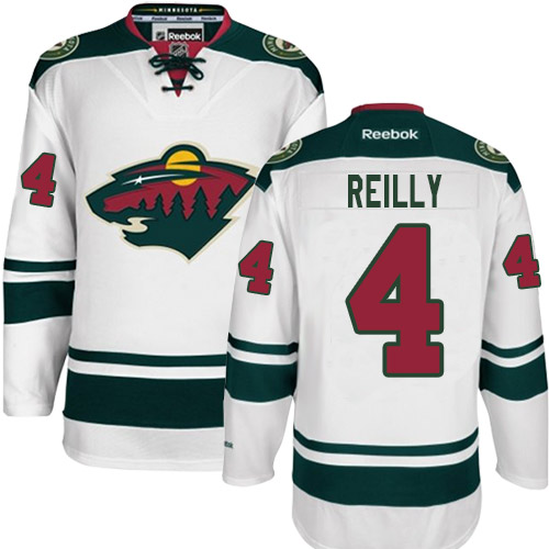 Youth Reebok Minnesota Wild #4 Mike Reilly Authentic White Away NHL Jersey