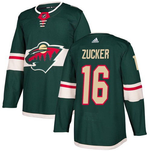 Men's Adidas Minnesota Wild #16 Jason Zucker Premier Green Home NHL Jersey