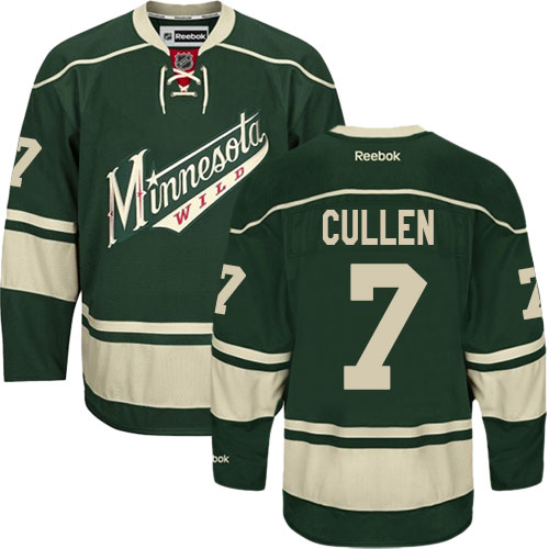 Men's Reebok Minnesota Wild #7 Matt Cullen Authentic Green Third NHL Jersey