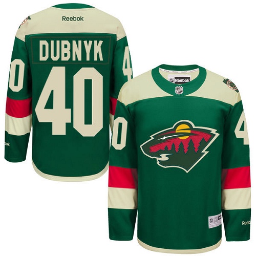 Men's Reebok Minnesota Wild #40 Devan Dubnyk Premier Green 2016 Stadium Series NHL Jersey