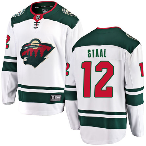 Youth Minnesota Wild #12 Eric Staal Authentic White Away Fanatics Branded Breakaway NHL Jersey