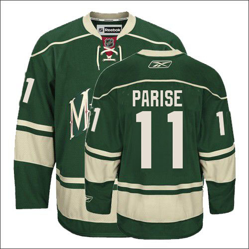 Women's Reebok Minnesota Wild #11 Zach Parise Premier Green Third NHL Jersey