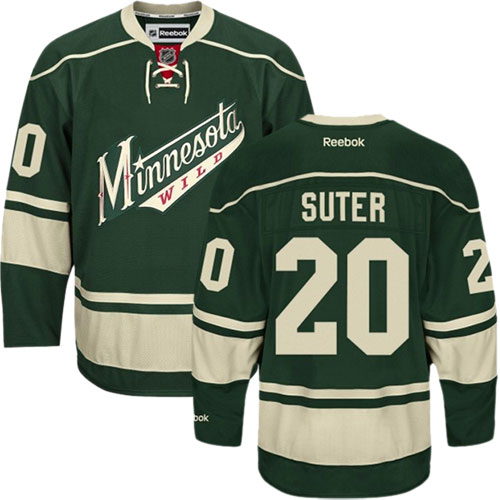 Women's Reebok Minnesota Wild #20 Ryan Suter Premier Green Third NHL Jersey