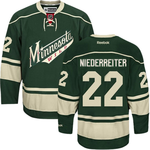 Women's Reebok Minnesota Wild #22 Nino Niederreiter Premier Green Third NHL Jersey