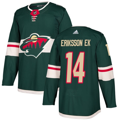 Men's Adidas Minnesota Wild #14 Joel Eriksson Ek Authentic Green Home NHL Jersey