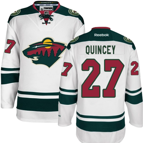 Men's Reebok Minnesota Wild #27 Kyle Quincey Authentic White Away NHL Jersey