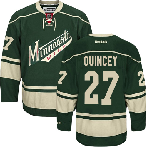 Women's Reebok Minnesota Wild #27 Kyle Quincey Authentic Green Third NHL Jersey