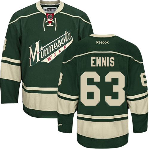 Youth Reebok Minnesota Wild #63 Tyler Ennis Premier Green Third NHL Jersey