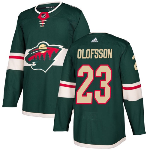 Youth Adidas Minnesota Wild #23 Gustav Olofsson Authentic Green Home NHL Jersey