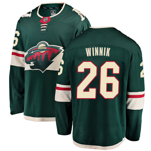 Youth Minnesota Wild #26 Daniel Winnik Authentic Green Home Fanatics Branded Breakaway NHL Jersey