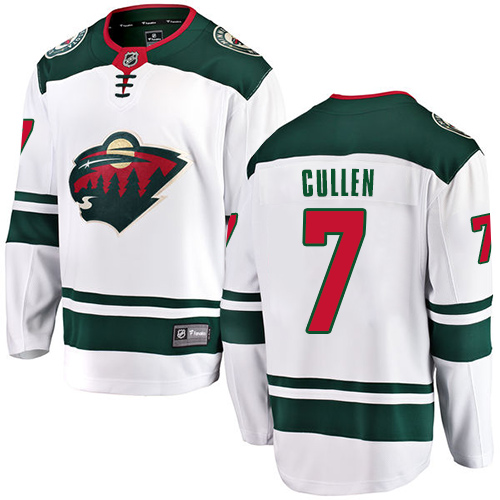 Men's Minnesota Wild #7 Matt Cullen Authentic White Away Fanatics Branded Breakaway NHL Jersey