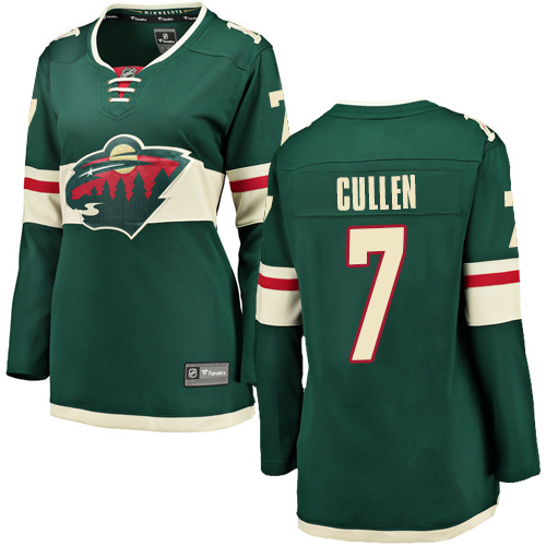 Women's Minnesota Wild #7 Matt Cullen Authentic Green Home Fanatics Branded Breakaway NHL Jersey