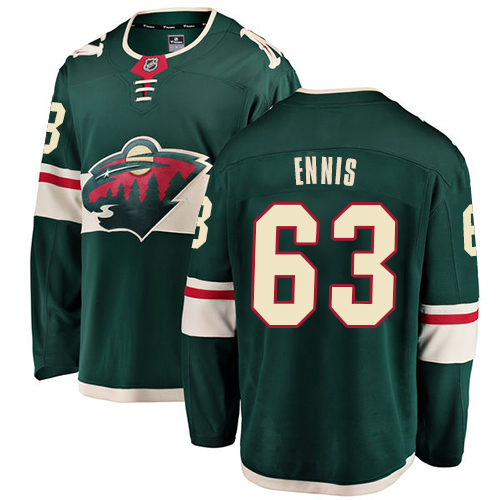 Men's Minnesota Wild #63 Tyler Ennis Authentic Green Home Fanatics Branded Breakaway NHL Jersey