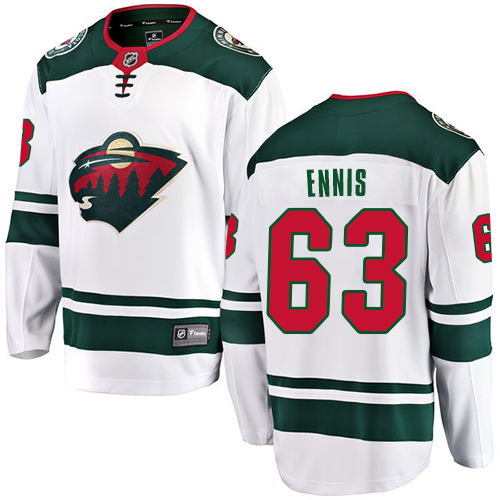 Men's Minnesota Wild #63 Tyler Ennis Authentic White Away Fanatics Branded Breakaway NHL Jersey