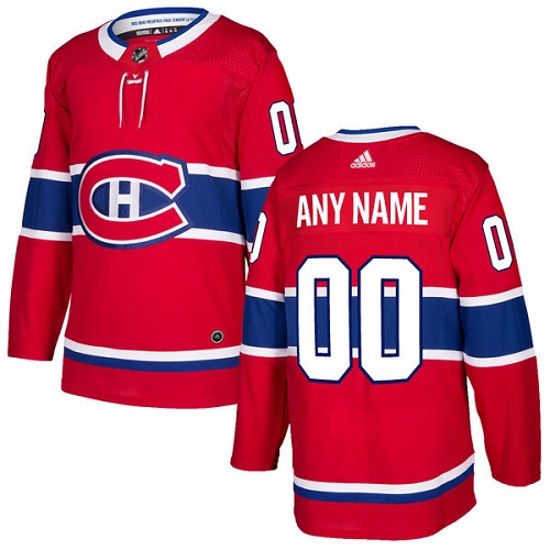 Men's Adidas Montreal Canadiens Customized Authentic Red Home NHL Jersey