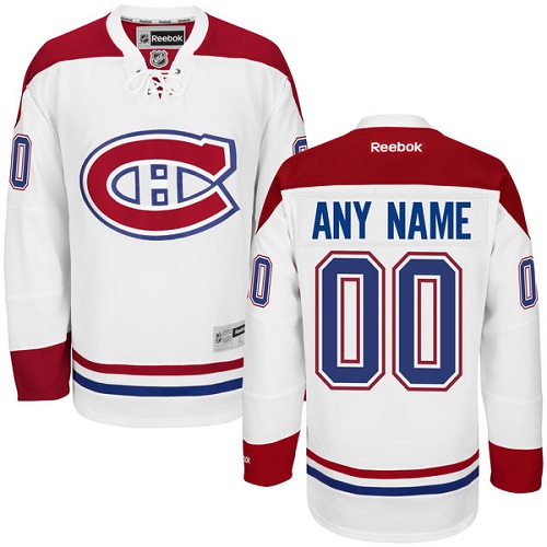Men's Reebok Montreal Canadiens Customized Premier White Away NHL Jersey