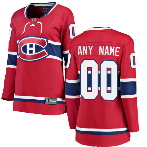 Women's Montreal Canadiens Customized Authentic Red Home Fanatics Branded Breakaway NHL Jersey
