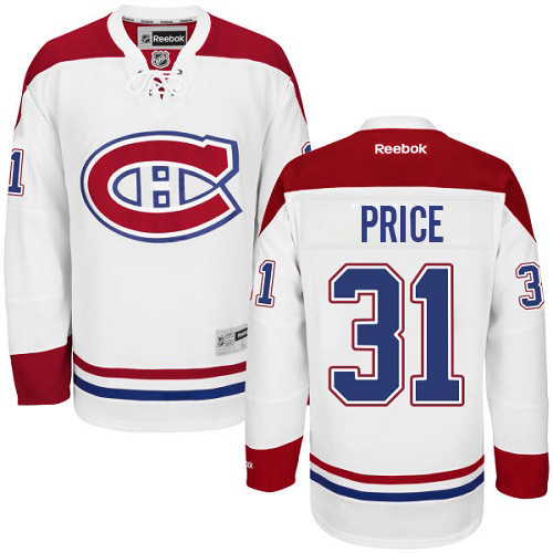 Men's Reebok Montreal Canadiens #31 Carey Price Authentic White Away NHL Jersey