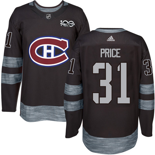 Men's Adidas Montreal Canadiens #31 Carey Price Premier Black 1917-2017 100th Anniversary NHL Jersey