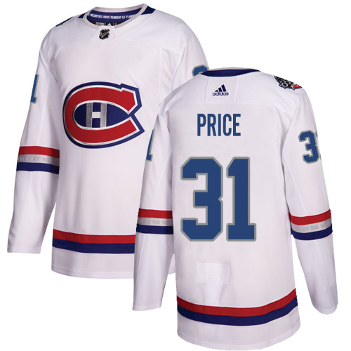 Men's Adidas Montreal Canadiens #31 Carey Price Authentic White 2017 100 Classic NHL Jersey