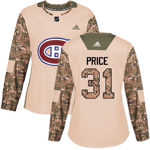 Women's Adidas Montreal Canadiens #31 Carey Price Authentic Camo Veterans Day Practice NHL Jersey