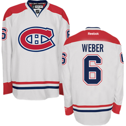 Youth Reebok Montreal Canadiens #6 Shea Weber Authentic White Away NHL Jersey