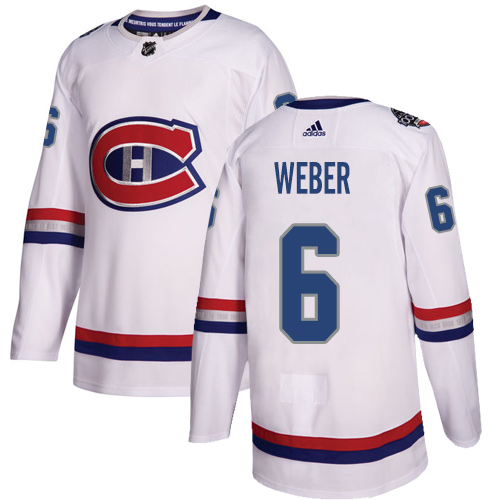 Youth Adidas Montreal Canadiens #6 Shea Weber Authentic White 2017 100 Classic NHL Jersey